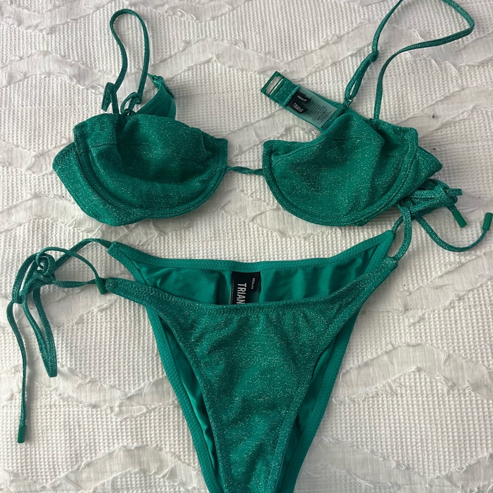 Shimmering Teal Bikini Set